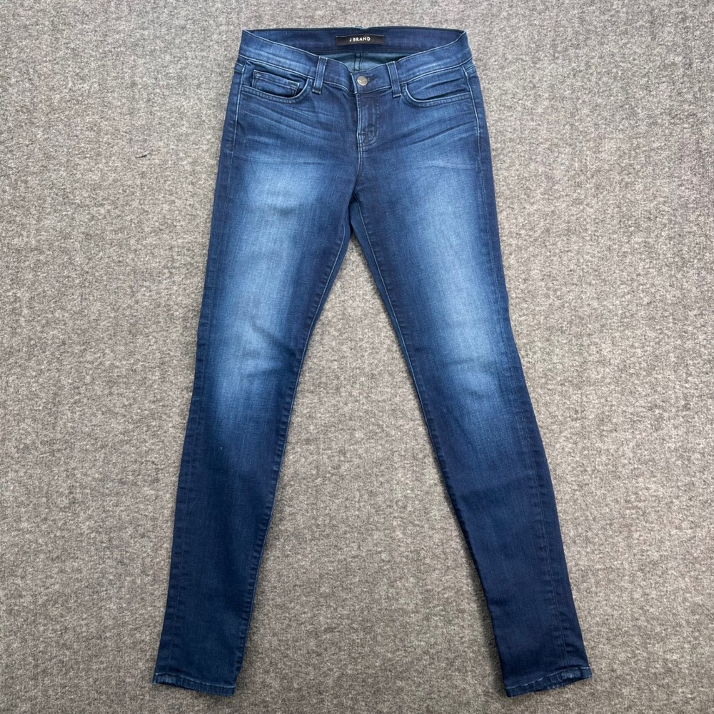 J Brand Womens Low Rise Skinny Jeans Dark Wash Stretch Denim‎ Blue Size 25